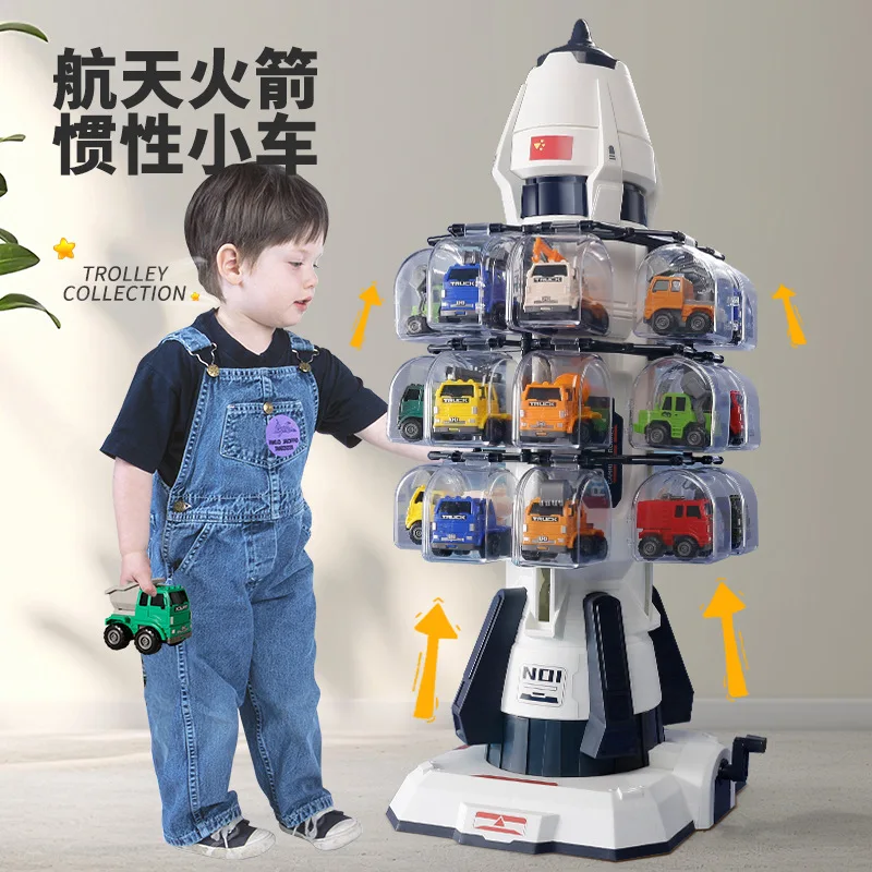 New Children's Detachable Aerospace Rocket Station Model Aerospace Toys Inertial Car Boutique Gift Model Car Boy Toys