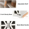 24" Farmhouse End Table - Rustic Wood Sofa Side Table with Charging Station, Mesh Barn Door & Adjustable Storage Shelf 5