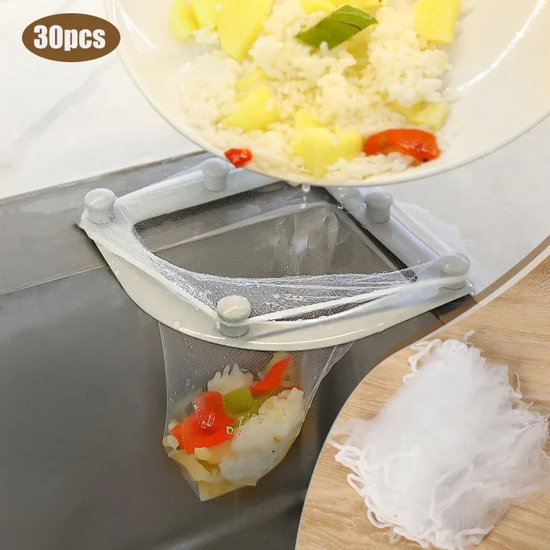 

30pcs Suction Cup Filter Screen Water Filter Stand Kitchen Sink Leftovers Filter Hanging Net Drain Basket Kitchen Anti-blocking