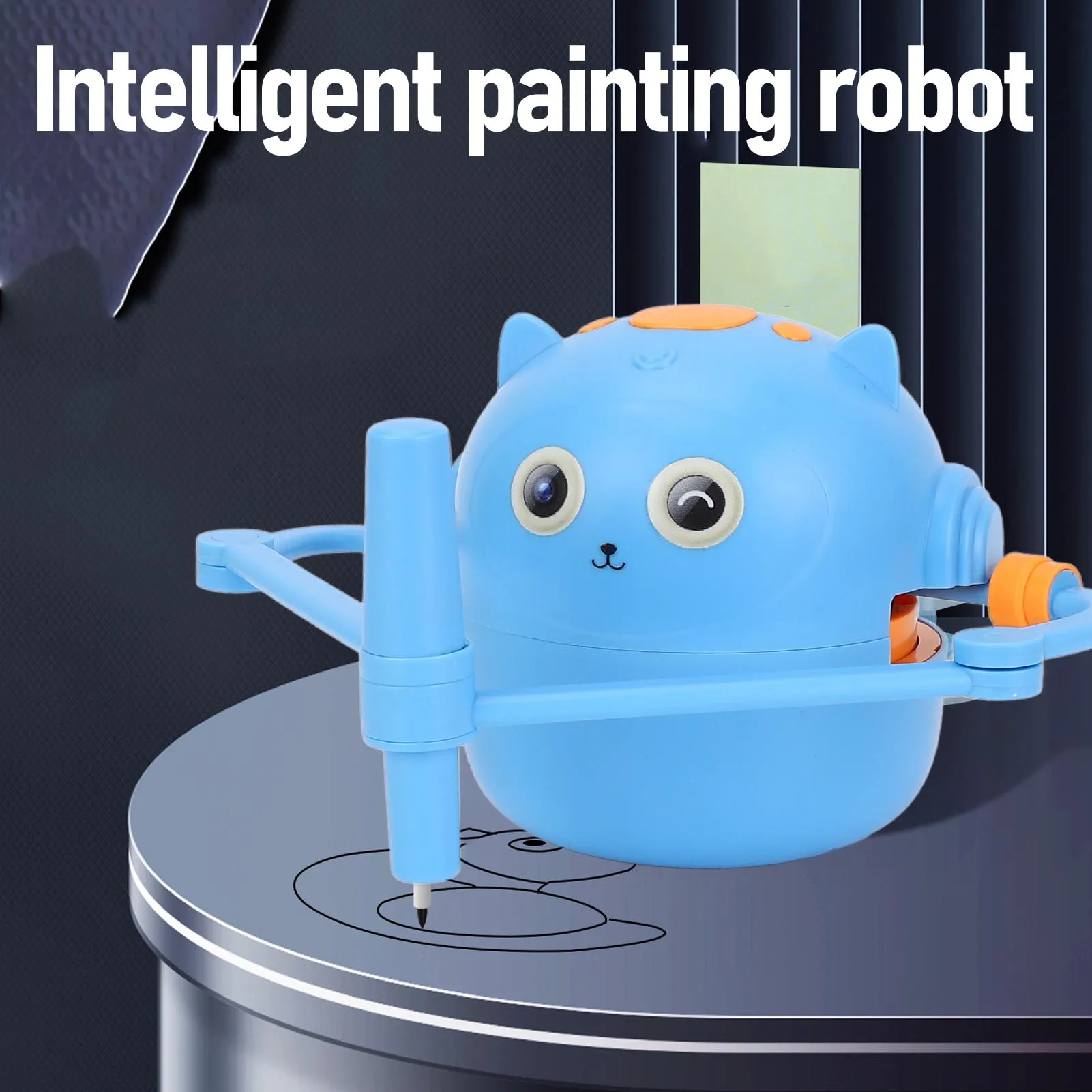 Robot Educativo Interattivo per Disegno e Pittura per Bambini, Giocattolo per l'Educazione Precoce con 100 Carte, Robot Pittore Automatico - immagine 3