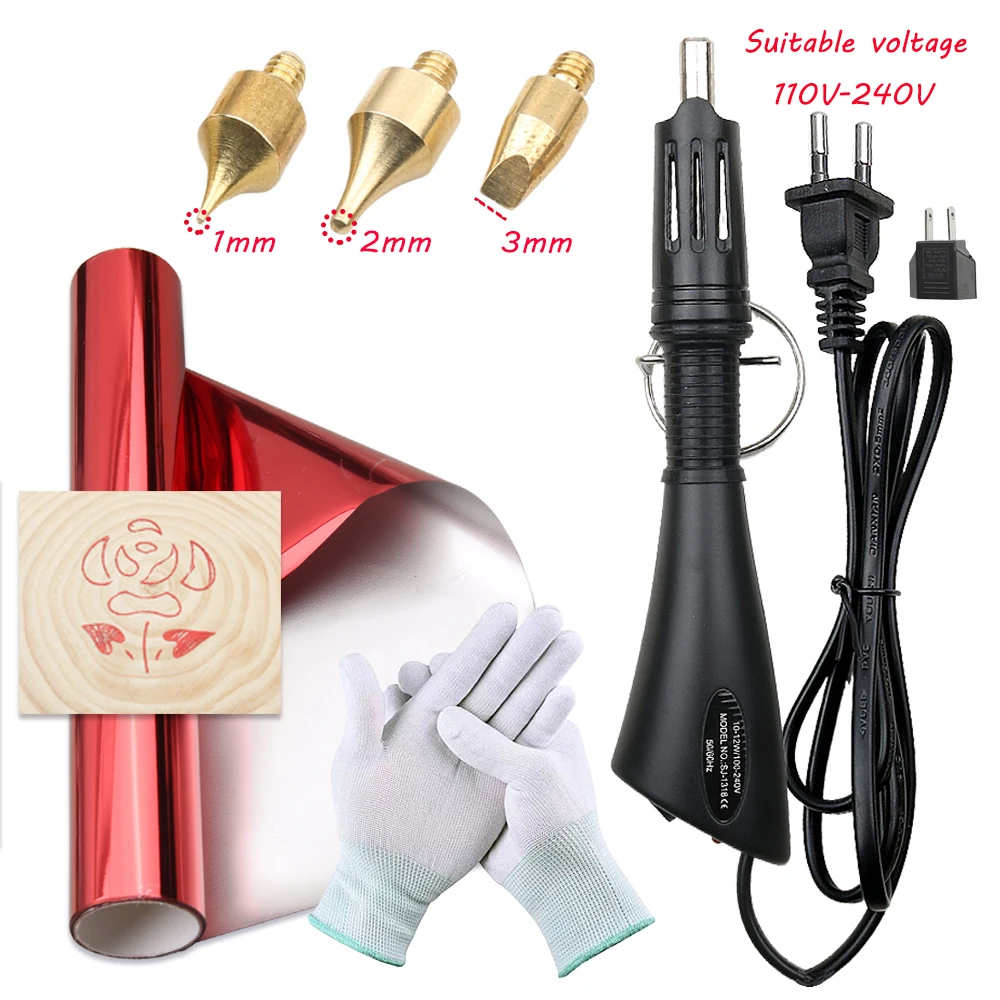 Hot Stamping Applicator Kit EU Plug US Adapter Painting on Paper DIY Wood Crafts Personal Signature hot stamping applicator kit