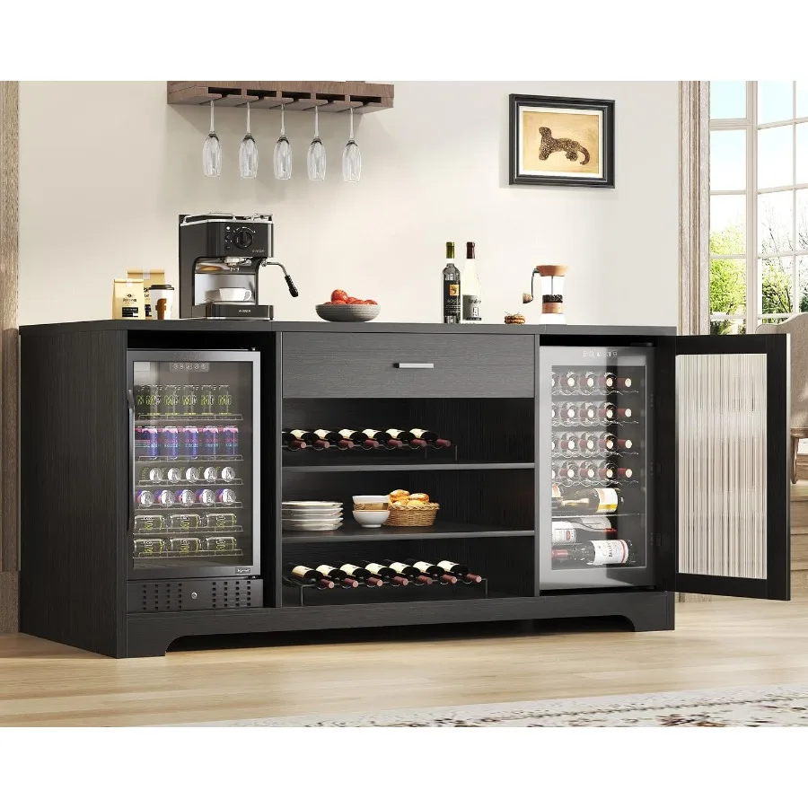Modern Bar Cabinet with Fridge Space 1
