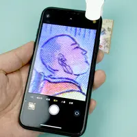 Clip Microscope 60X LED Jewelry Magnifying Glass Focusing Adjusted Pocket Microscope with Cell Phone Clip UV Light 5