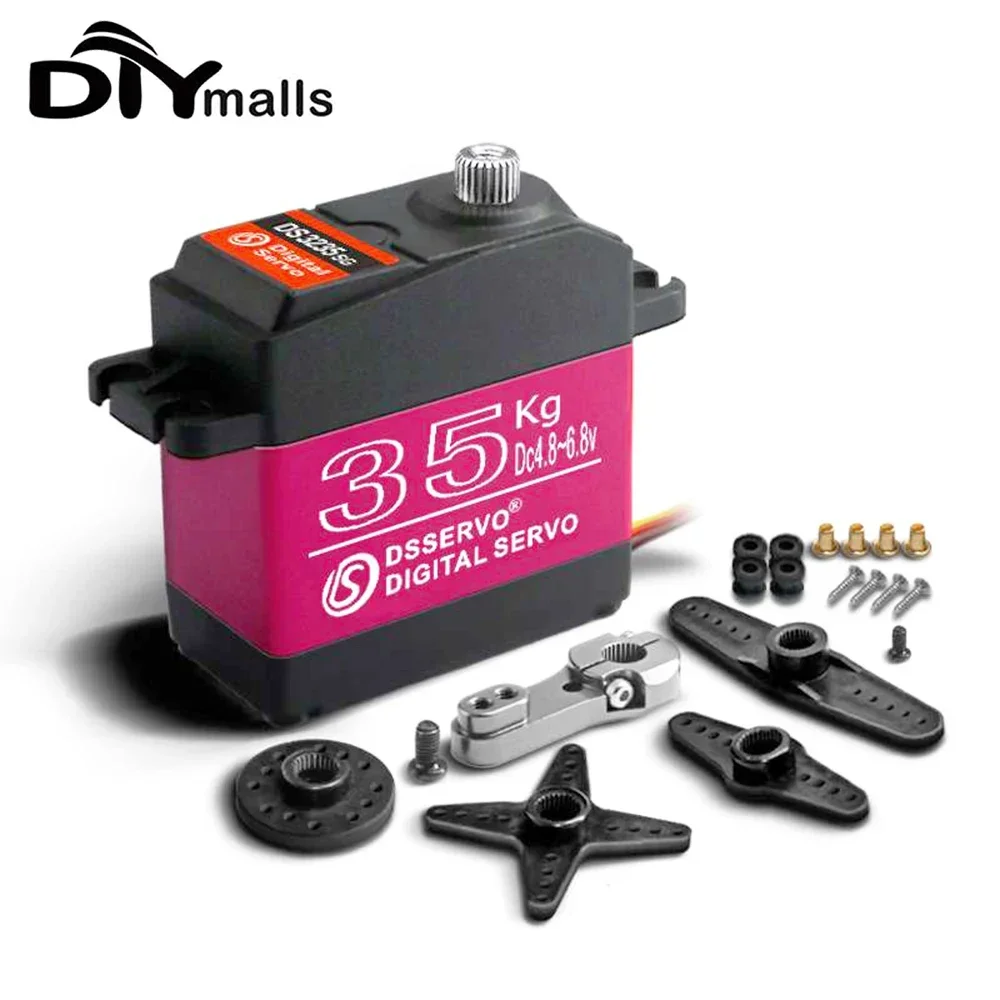 Servo numérique haute vitesse DSServo DS3235 35KG en vue de face, étanche IP66 pour RC
