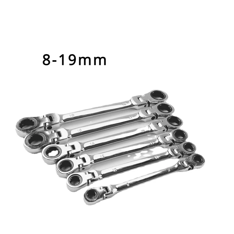 

Набор гаечных ключей с храповым механизмом с гибкой головкой, 6 шт., дополнительный авиационный гаечный ключ, 72 зубца