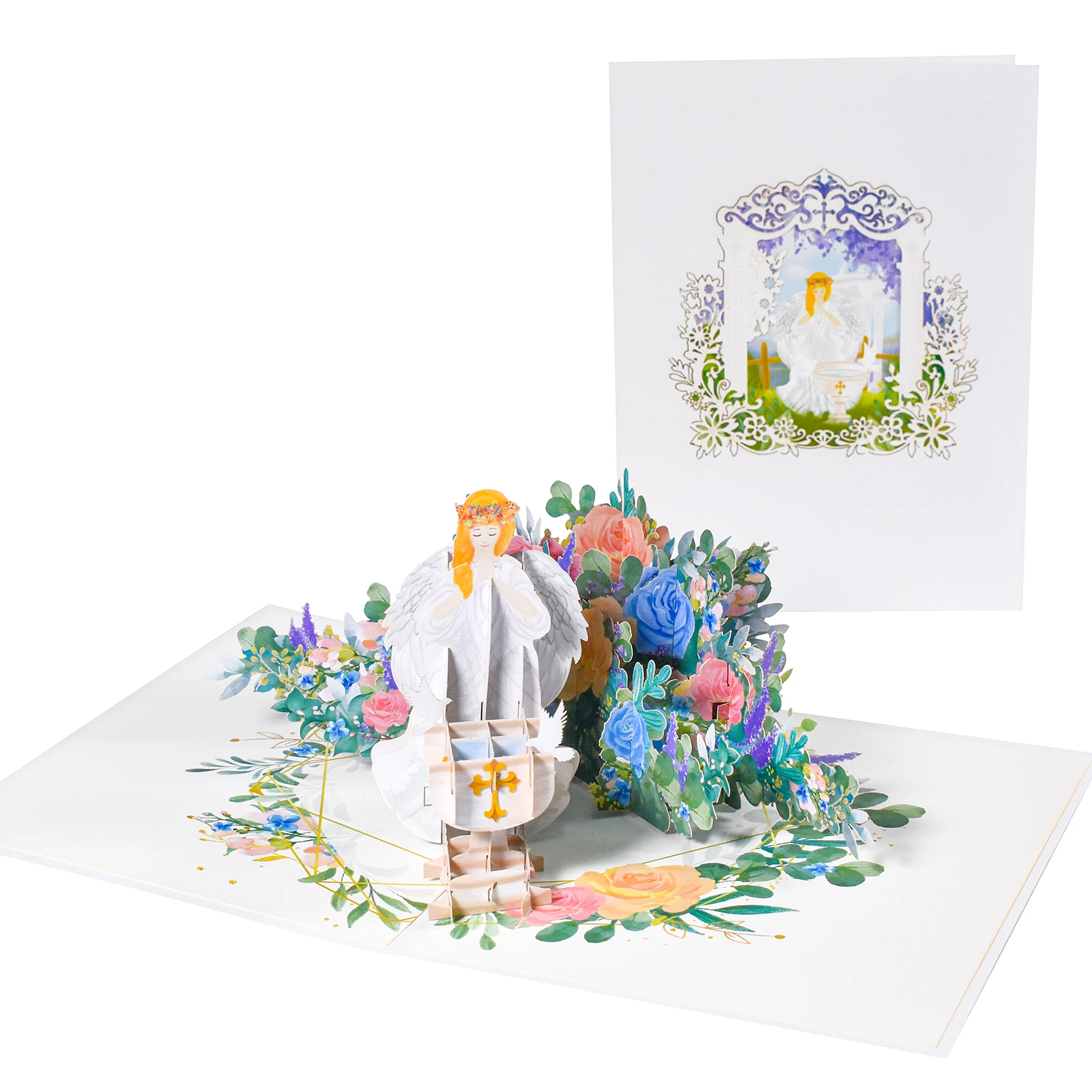 3D Baptism Pop Up Card Bhristening Greeting Cards Gift