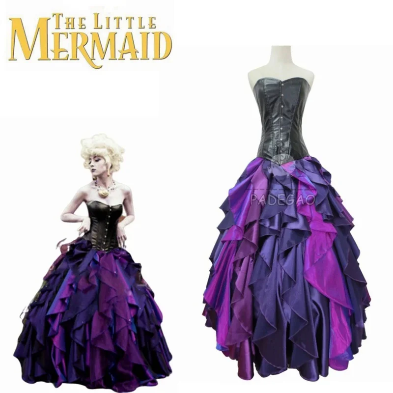 

New The Little Mermaid Dress Sea Witch Ursula Princess Dress Cosplay Purple Costume Custom Made