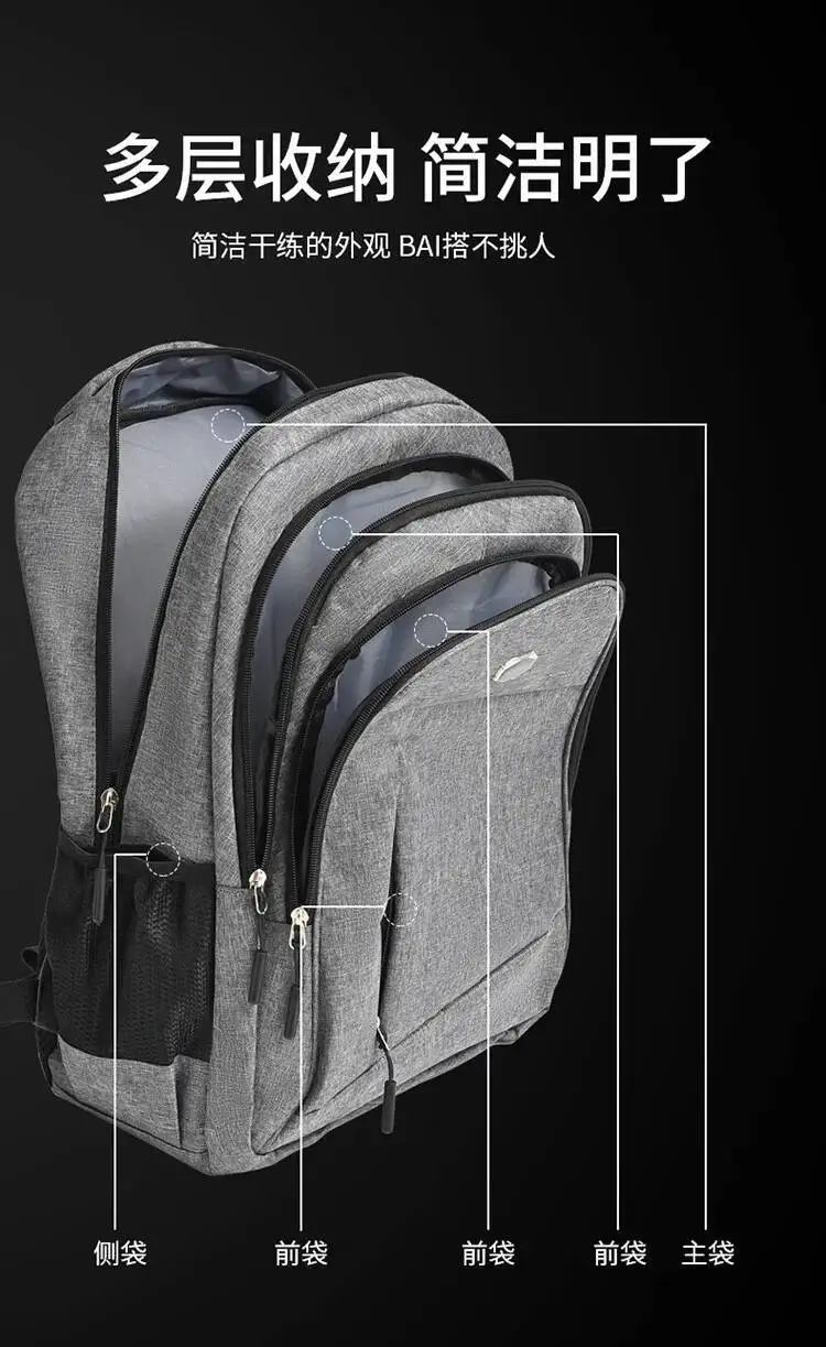 Mehrschichtiger Schultertaschen mit großer Kapazität und guter Qualität, Business-Rucksack für Schüler der Mittel- und Oberstufe, Studenten – Detail 8