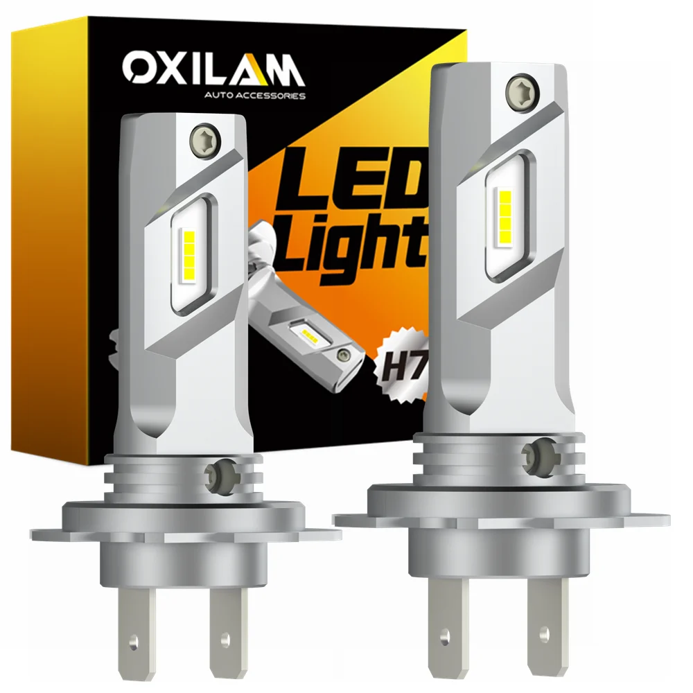 OXILAM 2X 16000LM H7 Светодиодная фара 6000K Белая безвентиляторная 360-градусная свечение Супер яркая Plug & Play DC12V H7 Светодиодная автомобильная фара