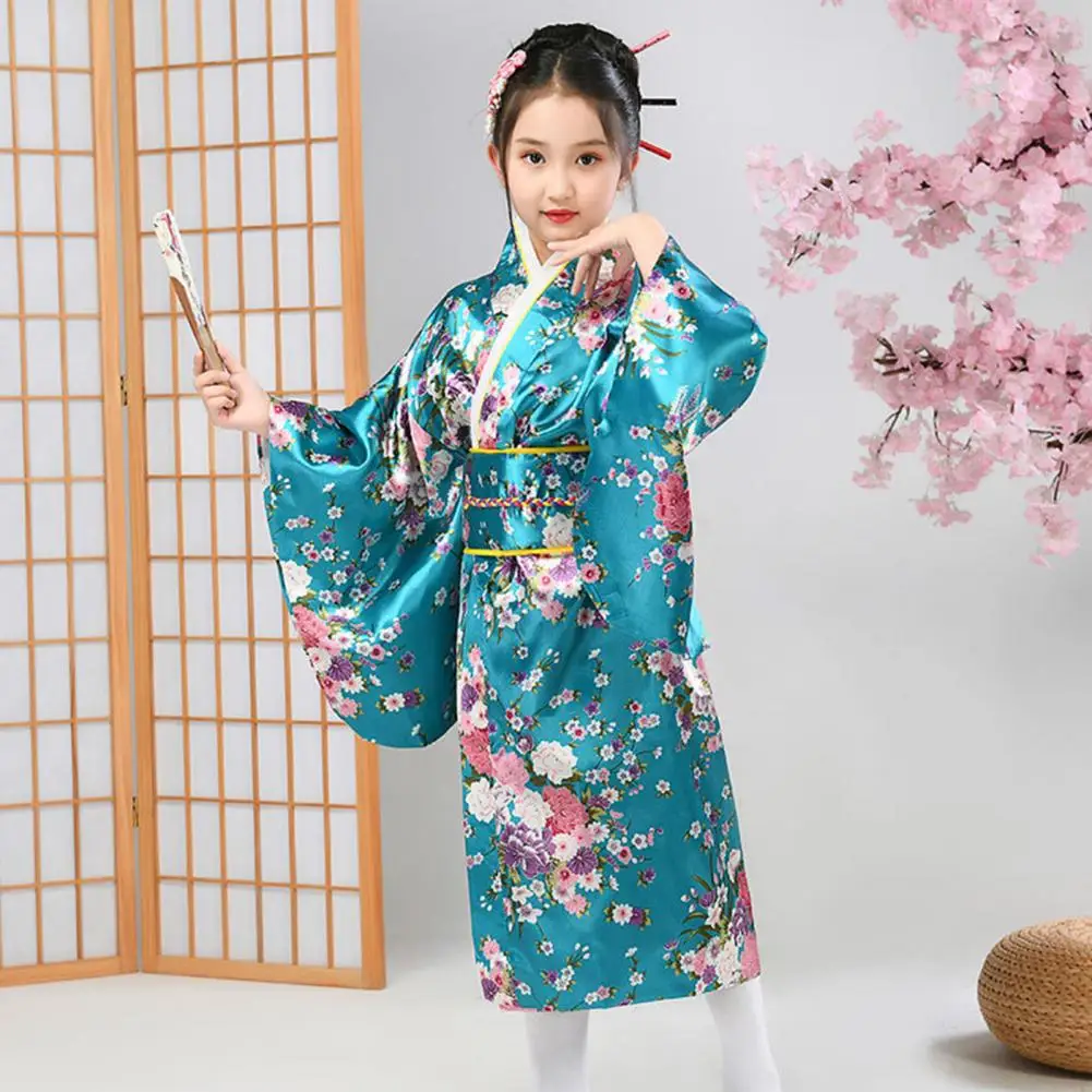 Japanese kimono Girls' Cosplay School Performances Traditional Elementary Sets