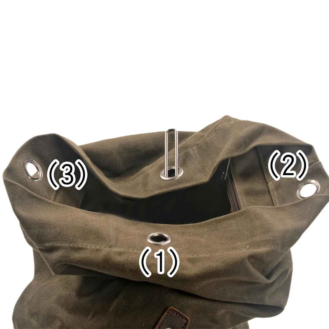 Waterproof waxed Canvas Backpack large capacity bucket bag cylinder bag mountaineering backpack military bag 5