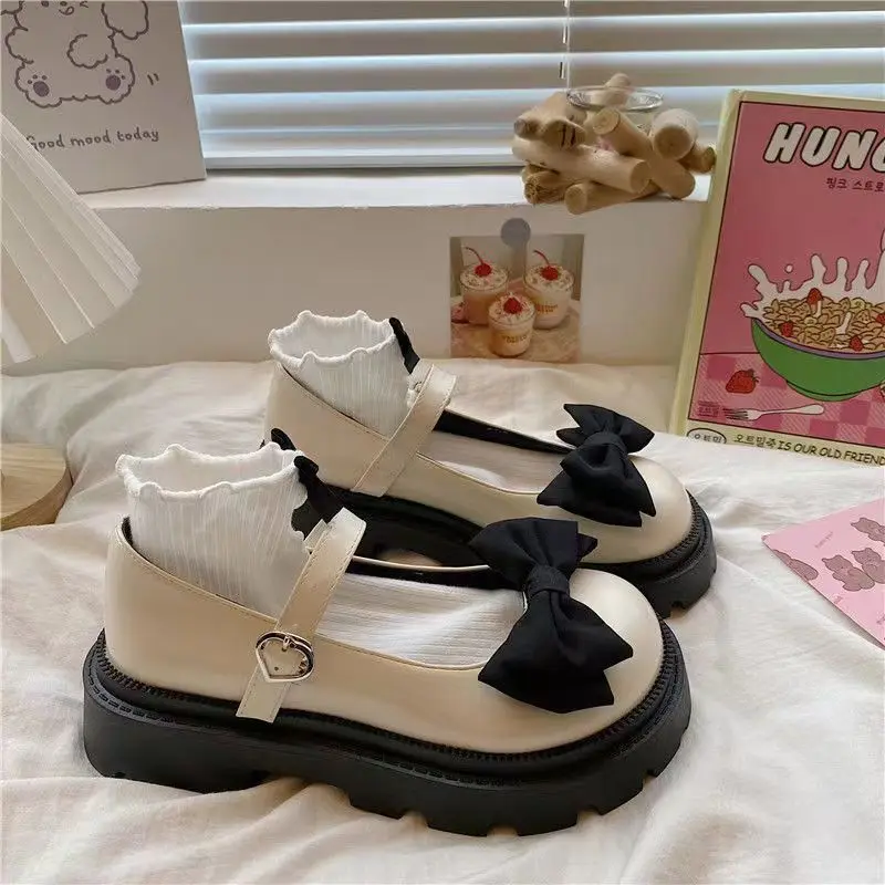 2023 Spring Maid Mary Jane Butterfly Buckle Women Shoes