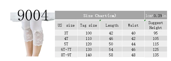 High Quality 2021 New Summer Girls Leggings Pants Lace Cotton Children Clothing Flower Girl Knee Pants
