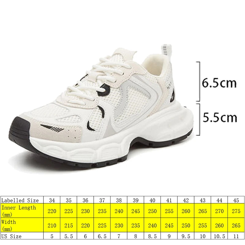 Fujin 5.5cm New Air Mesh Genuine Leather Platform Wedge Chunky Sneakers Shoes Breathable Women Summer Hollow Walking Mixed Color