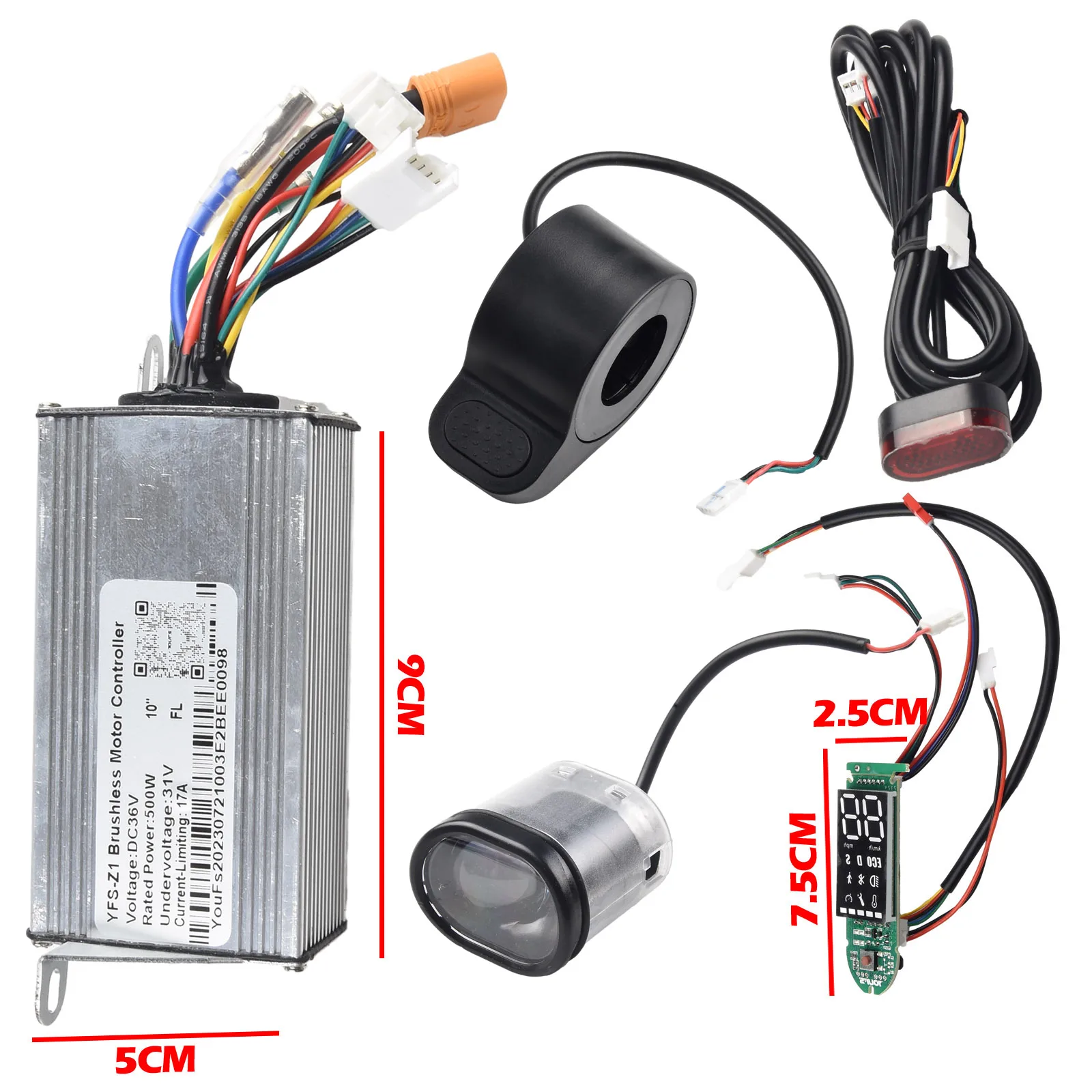 36 V 500 W 17A ControllerDashboard Beschleuniger Anzug Für 10 Zoll Elektrische Roller ControllerwwwE-scooterwwwAccessories – Detail 1