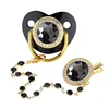 All Zircon Baby Pacifier Crystal Beads Chain Clips with Cover Newborn Boys Girls Silicone Pacifiers Holder Infant Shower Gifts 4