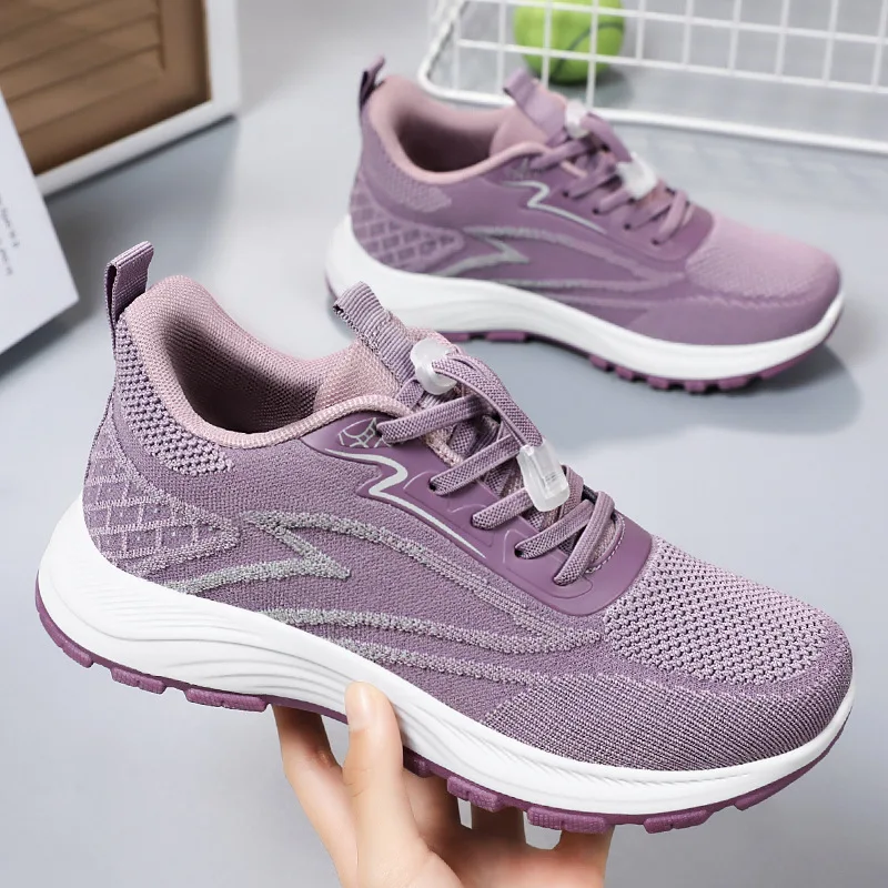 Walking shoes for women's spring 2024 sports have a textured, breathable, comfortable and high-quality single shoe trend