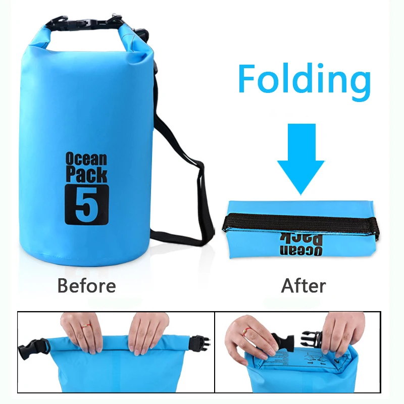 Waterproof Dry Bag PVC Waterproof Bag Outdoor Diving Compression Storage For Man Women Swimming Rafting Kayak 2L 5L 10L 20L