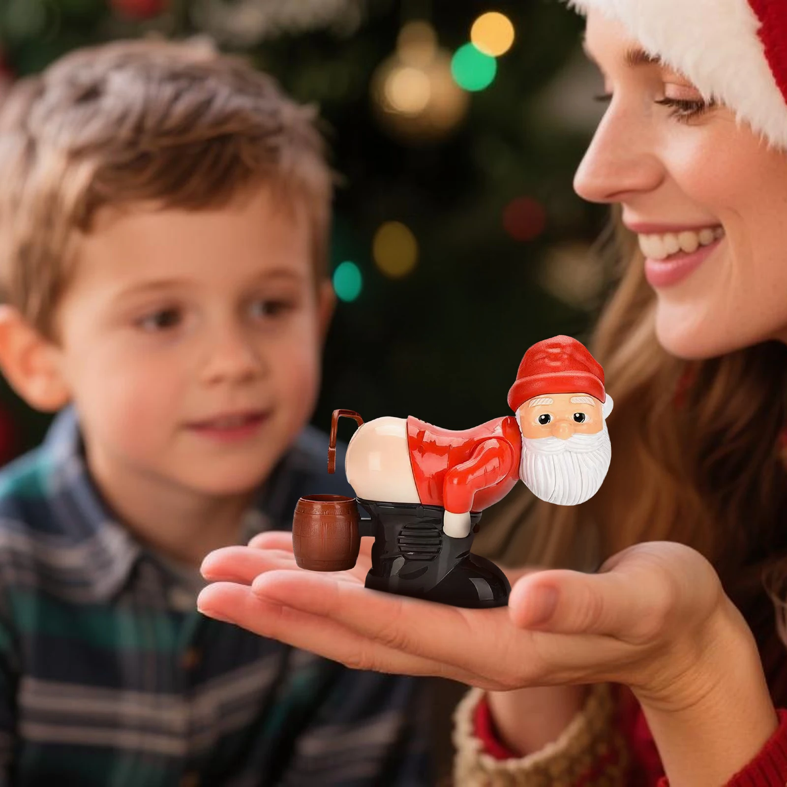 Christmas Creative Gift Santa Claus Funny Fart Electric Bubble Machine(60ml) Unique Humorous Toys Gifts for Kids Adults