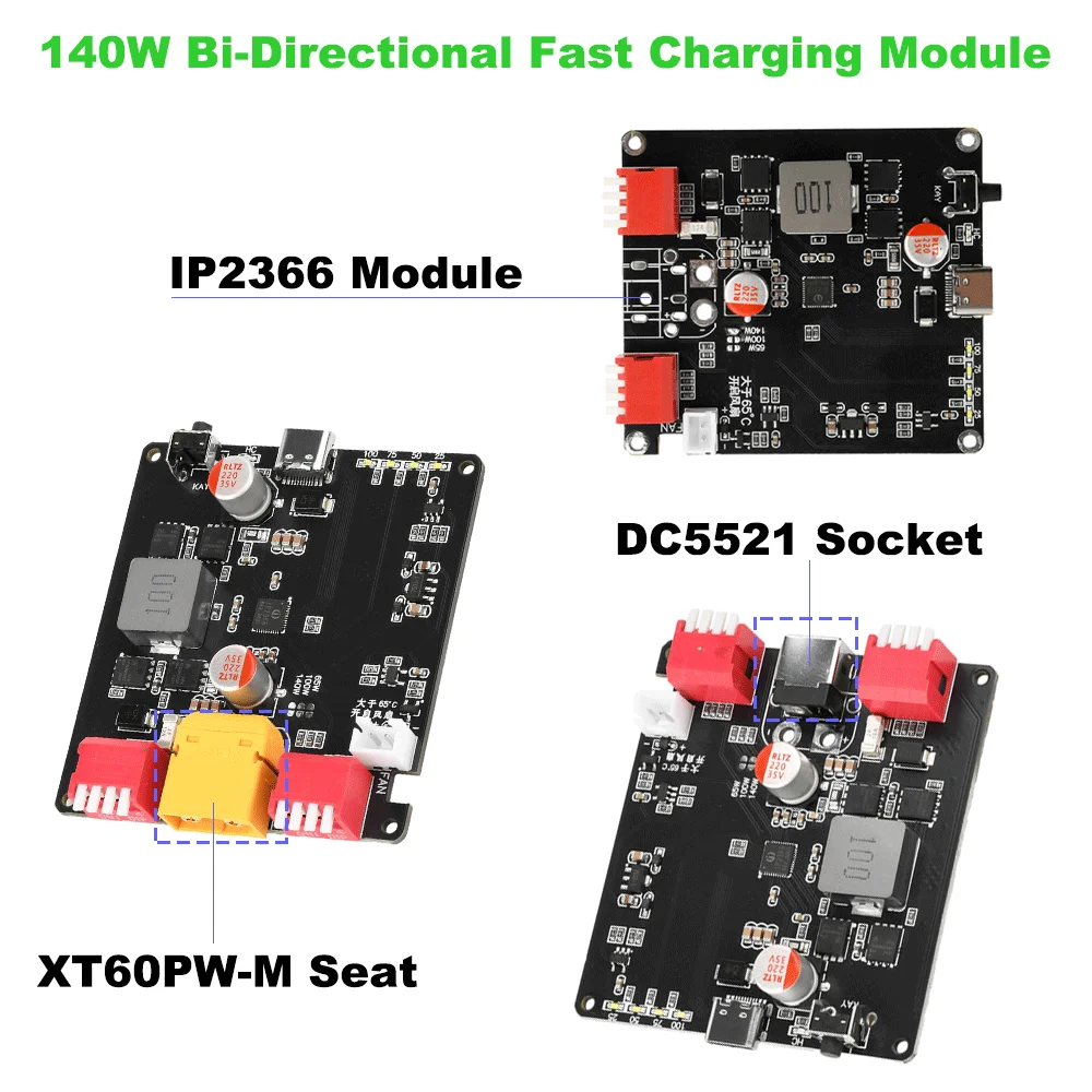 140W Bidirectional Fast Charging Module IP2366 PD3.1 2S 3S 4S 5S 6S ...