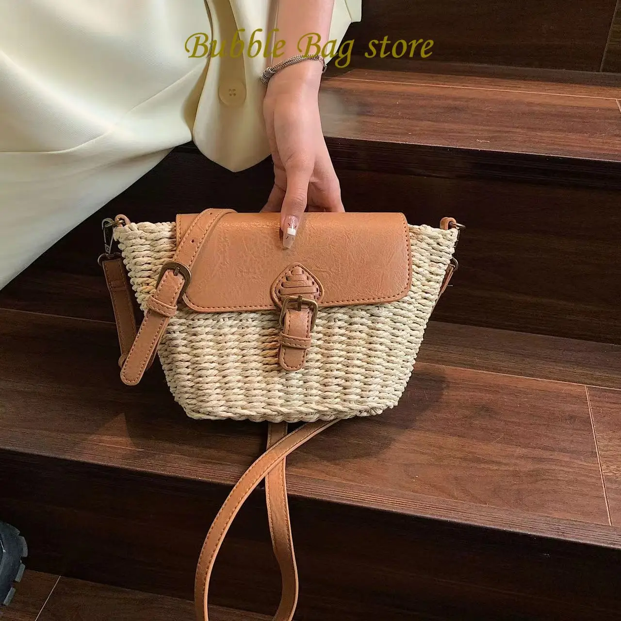 

Bohemia Women Weave Straw Bag 2023 Summer Travel Beach Bags Handmade Handbags and Purses Rattan Shoulder Bags