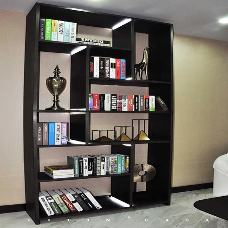 맞춤형 모던 스타일 LED 책장 벽걸이 캐비닛 고품질 높이 조절 가능 스테인리스 스틸 프레임 실용적인 인기 제품