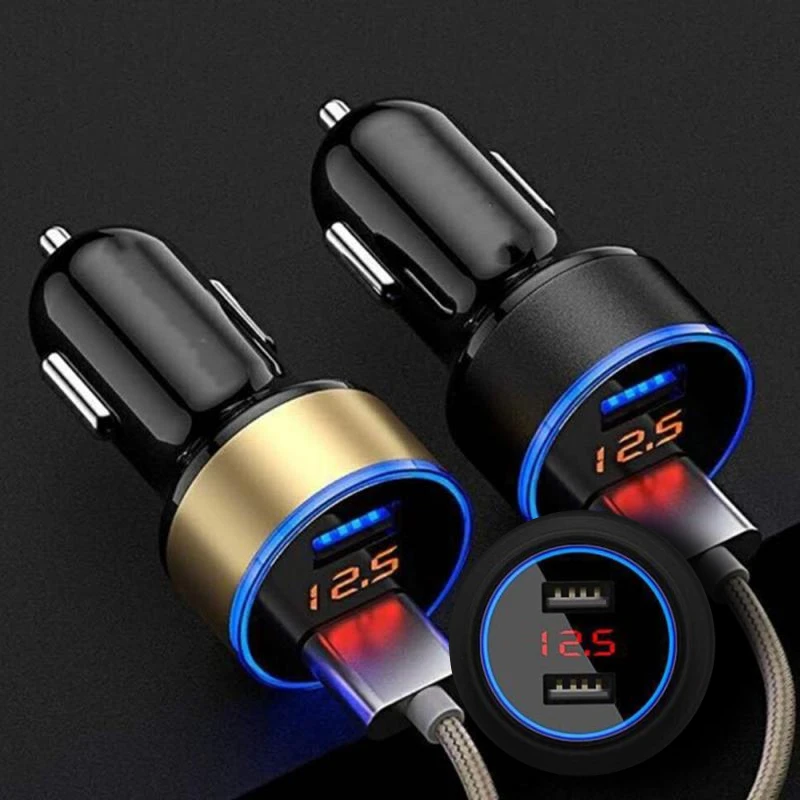 Автомобильное зарядное устройство 3 1 А 2 USB автомобильный преобразователь