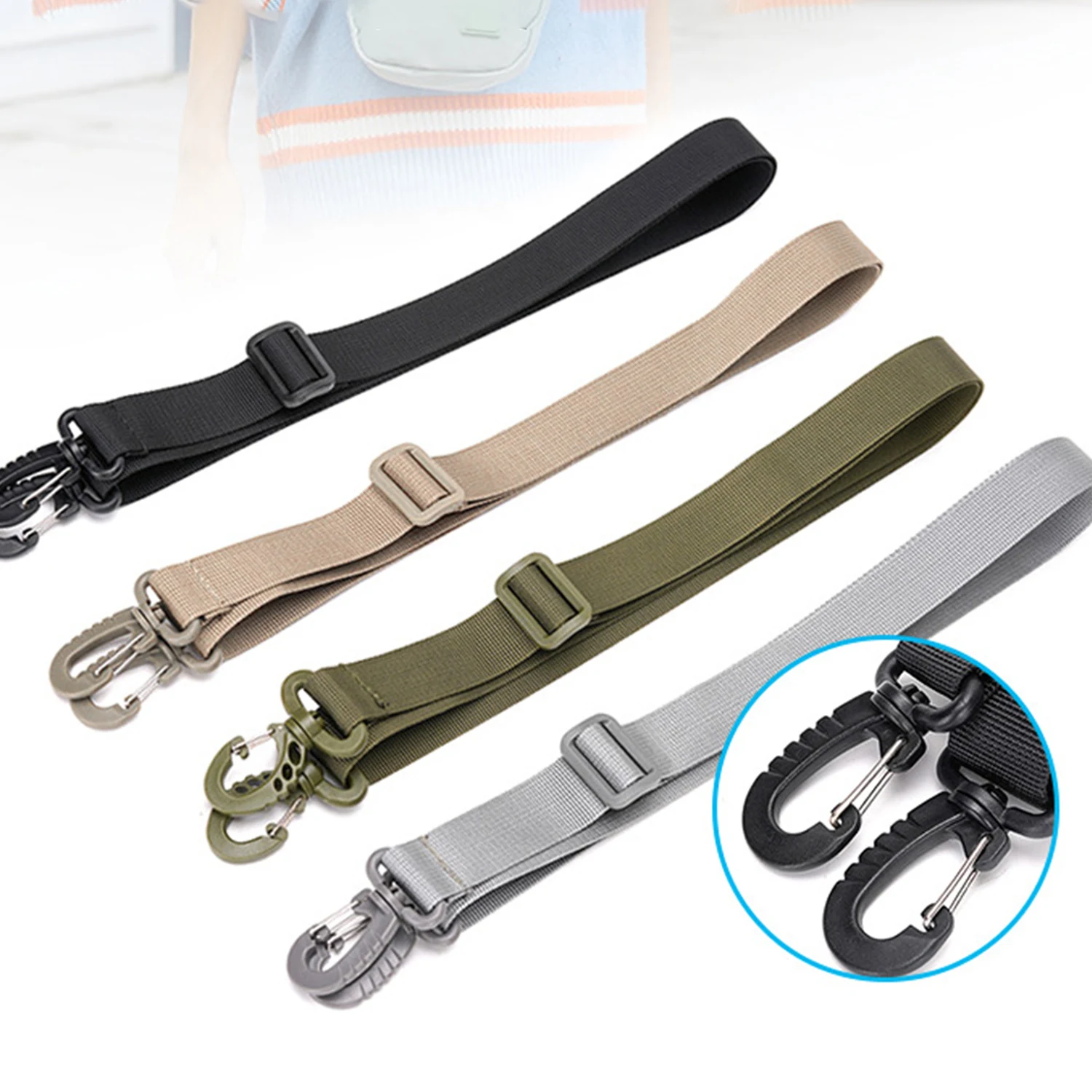 

1PC Adjustable Nylon Replacement Bag Handle Strap 2.5cm Wide Solid Color Shoulder Bag Belt For Water Bottle Hung Bag 75-135CM
