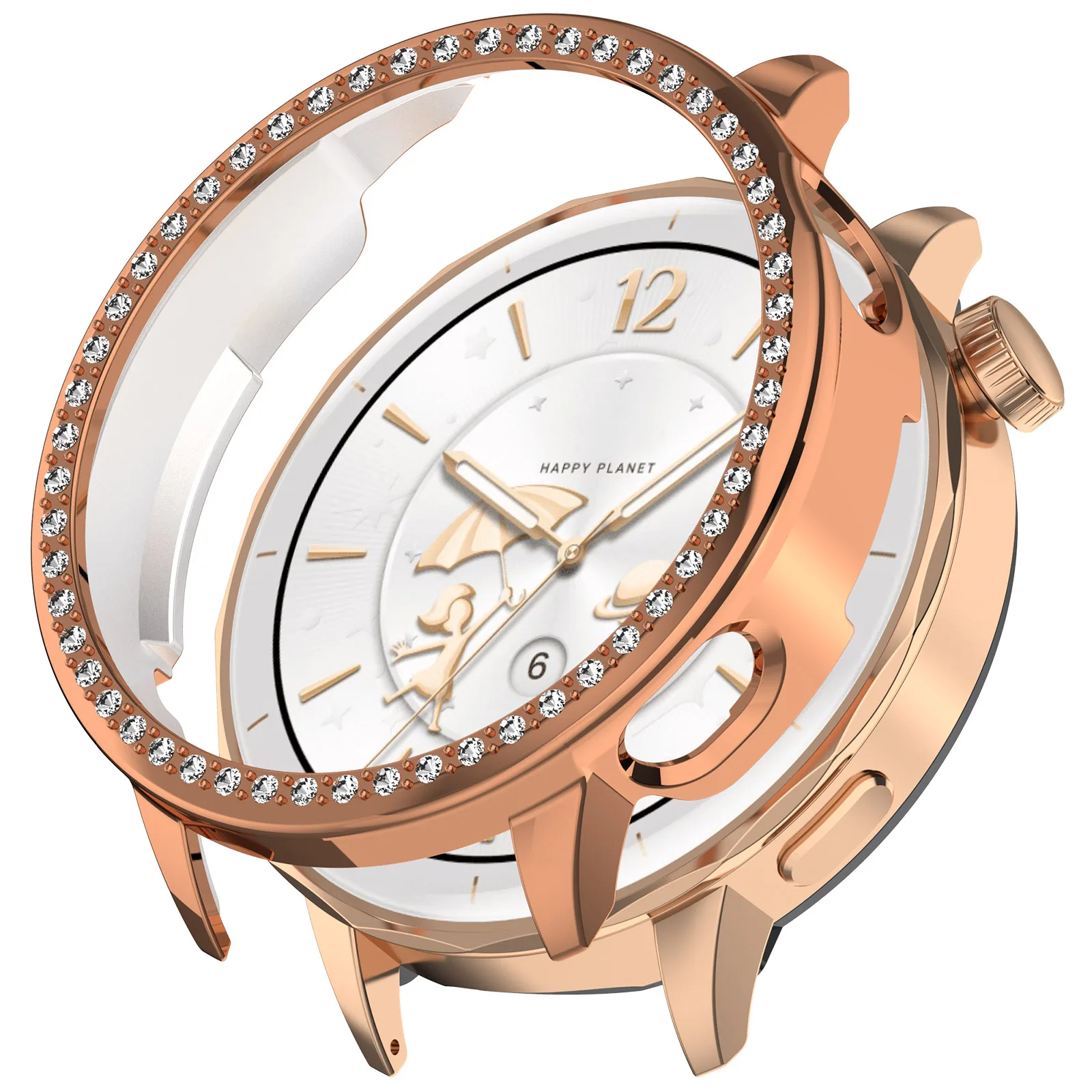 Crystal Screen Protector Casing for Smartwatches - Durable PC Hollow Shell