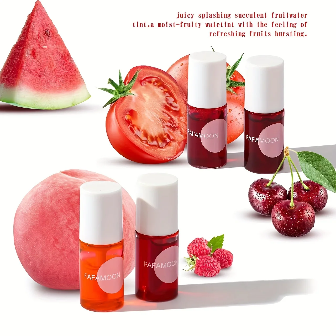 Fruity Lip Tint Water Gloss Tint, Moisturizing Non-transfer Liquid Lipstick, Long-Lasting Water Tint, Hydrating Lip Makeup 2