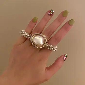 여성용 진주 헤어 타이, 절묘한 스크런치, 여성용 헤어 액세서리, 고무 밴드, 탄성 헤어밴드, 포니테일 홀더, 패션 상품 이미지