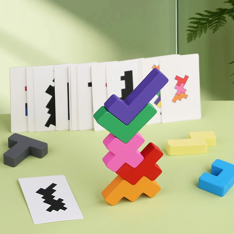 Holz Schatten Passenden Puzzle Montessori Bunte Bausteine mit Karte Geometrische Form Sortierung Spielzeug Kinder Frühes Lernen