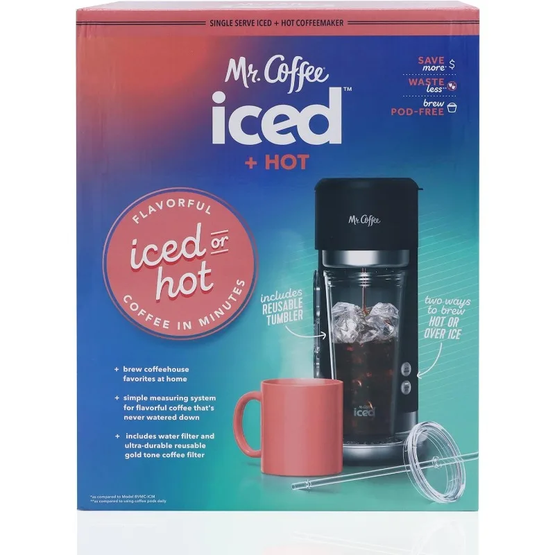 Mr. Coffee Iced and Hot Coffee Maker, Single Serve Machine with 22-Oun –  Kaffa Abode