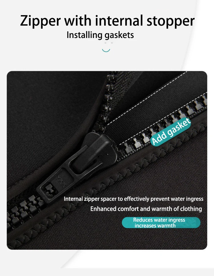 Description Picture 6 of item3MM Neoprene Men's Thermal Diving Vest with Hood Sleeveless Surfing Wetsuit Jacket Split Waterproof Scuba Diving Top Keep Warm