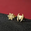 Hiphop Punk Spider Earings Fashion Women Jewelry Small Spider Web Stud Earrings Men Piercing Hallowmas Jewellery Cosplay Gift 1