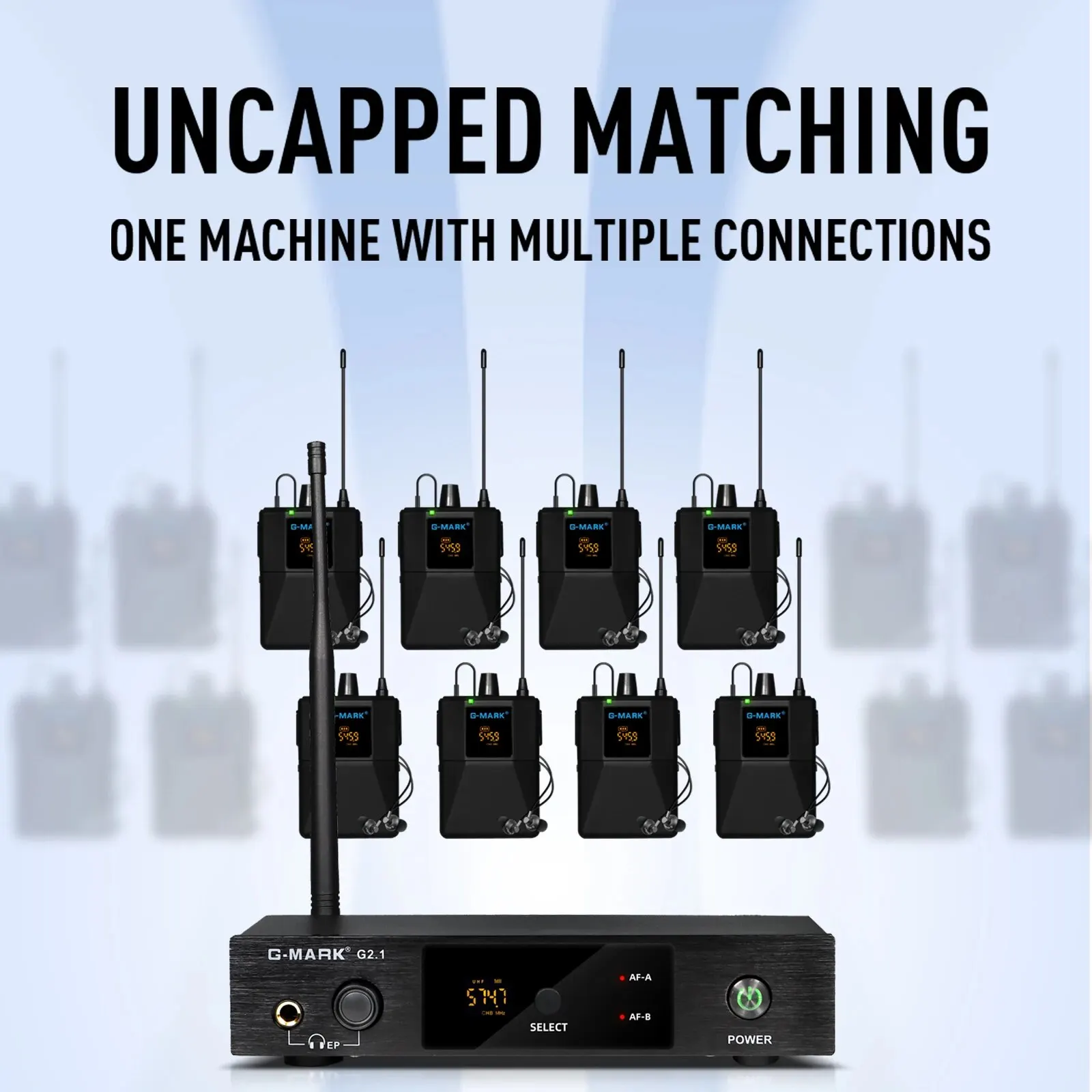 무선 인이어 모니터 G-MARK G2.1IEM UHF 무대 리턴 스튜디오 주파수 선택 가능, 기타 밴드 공연 DJ 파티용