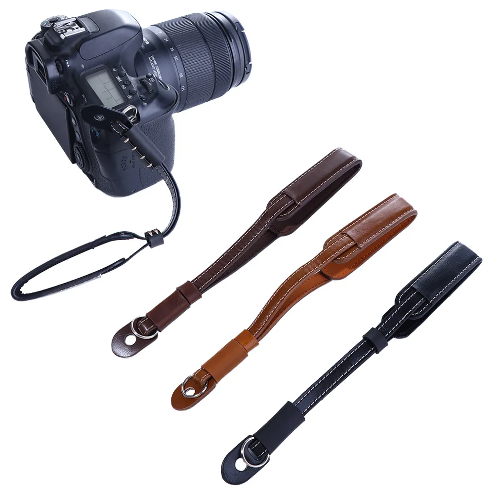 휴대용 Wennew DSLR 카메라 손목 스트랩, PU 가죽 랜야드 디지털 카메라, 분실 방지 로프, 사진 장비