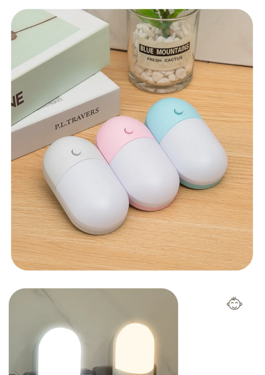 PaaMaa Bedside Lamp Night light EU US Plug LED Night Light AC220V Bedroom Lamp Gift for Children Cute Night Lamp For Corridor WC
