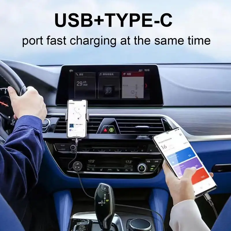 Adattatore per mini caricabatteria da auto A + C Adattatore per caricabatteria da auto USB tipo C Spina di ricarica rapida per telefono per auto piccolo portatile a doppia porta - Image 4