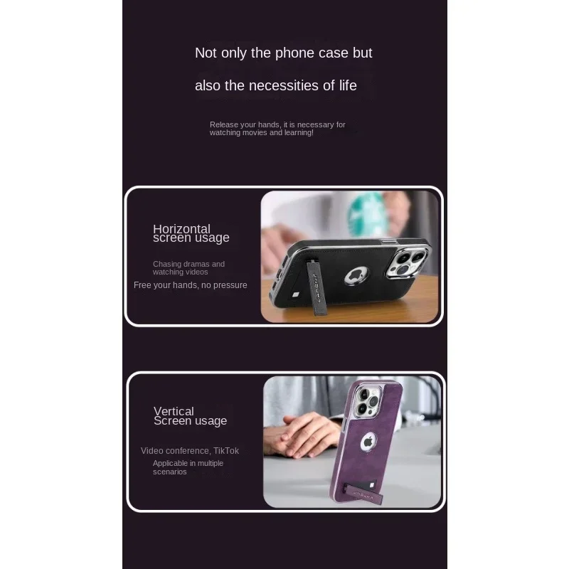 Sleek Electroplated Bezel Phone Case with Invisible Fold Stand and Ultra-Thin PU Leather Cover