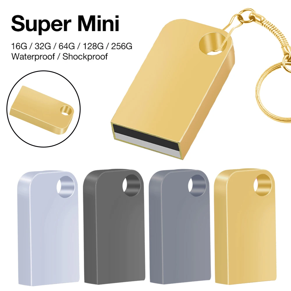 

4 Color Mini Tiny 32GB Pendrive Metal USB Flash Drive 4GB 8GB 16GB 64GB usb stick Pen Drive USB 2.0 Memory Stick U Disk Cle Usb