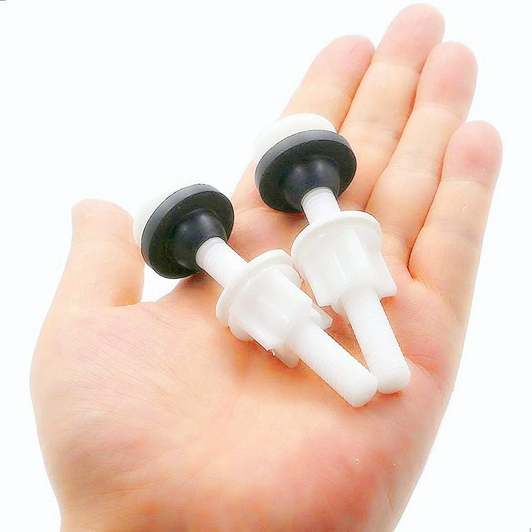 2 Pack Plastic Toilet Seat Bolts and Nuts with Washers for Mount