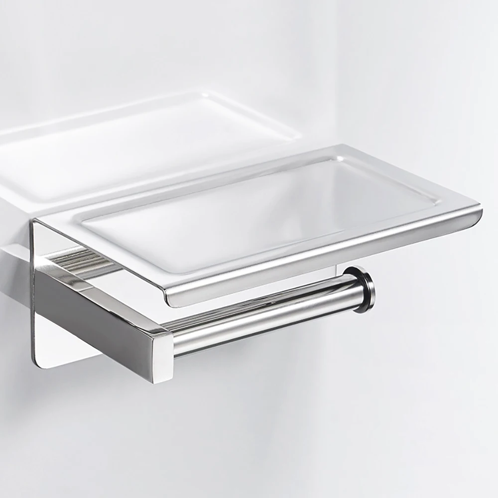 Toilet paper holder tissue box Bathroom Stainless Steel Toilet Roll Holder Wall Mount WC Paper Phone Holder Tissue Boxes Kitchen Paper Towel