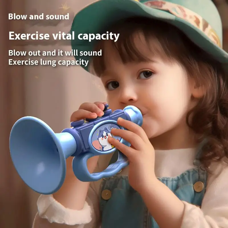Toddler Trumpet Cute Mini Trumpet Cartoon Clarinet Kids Music Instruments Blow Horn & Noise Makers For New Year Parties Kids