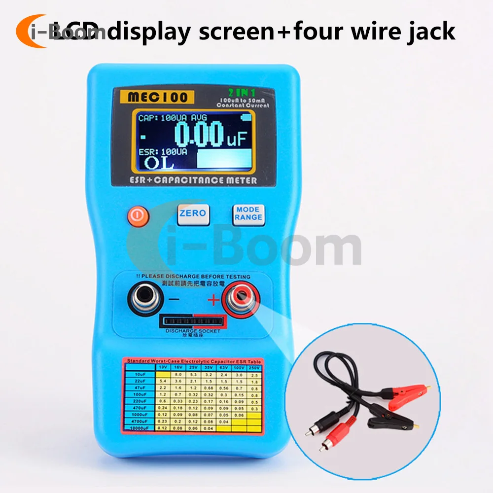 MEC-100 Multi-meter Transistor Tester LCD Diode Triode Capacitance Meter Auto Range Analyzer Resistance Capacitor Circuit Tester 4
