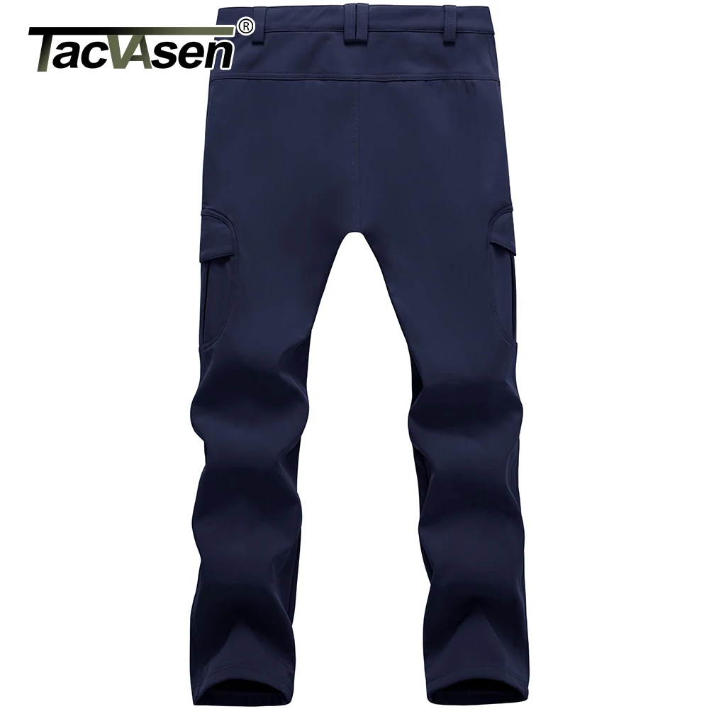 Winter Men Casual Pants Soft-shell Work Waterproof Fleece Lining Multiple Pockets Camping Hiking Outdoors Trousers TACVASEN casual pants,sports pants,tactical pants