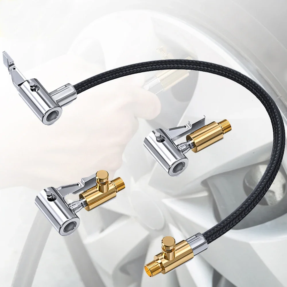 Tire Repair Kit Car Tyre Inflator Hose Air Chuck Deflated Tyre Hand Air Pump Extension Tube Hose Tube Pump Adapter Tire Repair Tools