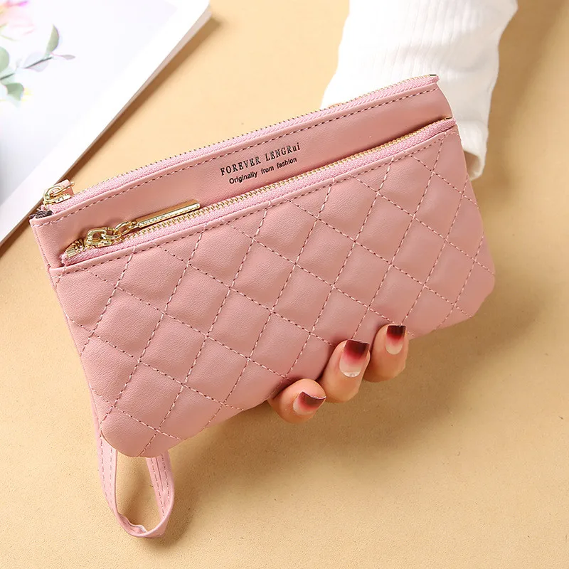 

Long PU Leather Women's Wallet Large Capacity Zipper Wristband Clutch Female Coin Purse Money Phone Bag ID Credit Card Holders