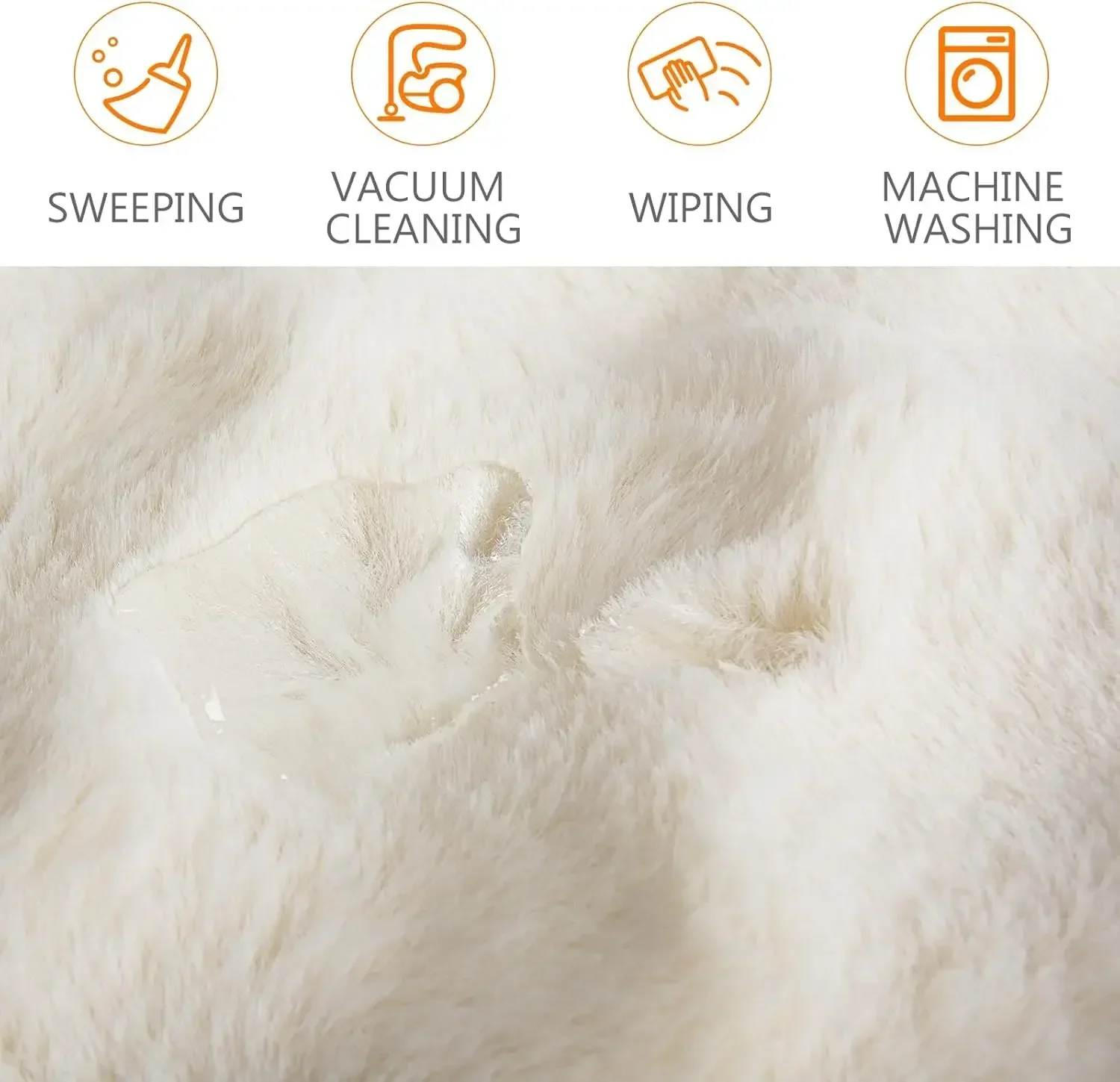 Fluffy Faux Rabbit Fur Carpet for Bedroom Floor Mat Luxury Plush Area Rug Soft Anti Slip Rugs Kid Room Sofa Decor Washable Rug floor mat