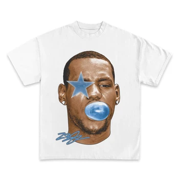 LeBron James Basketball Star T Shirt Men Women Short Sleeve Cotton Tees American Vintage Brand T-shirts Summer Tops Streetwear 1